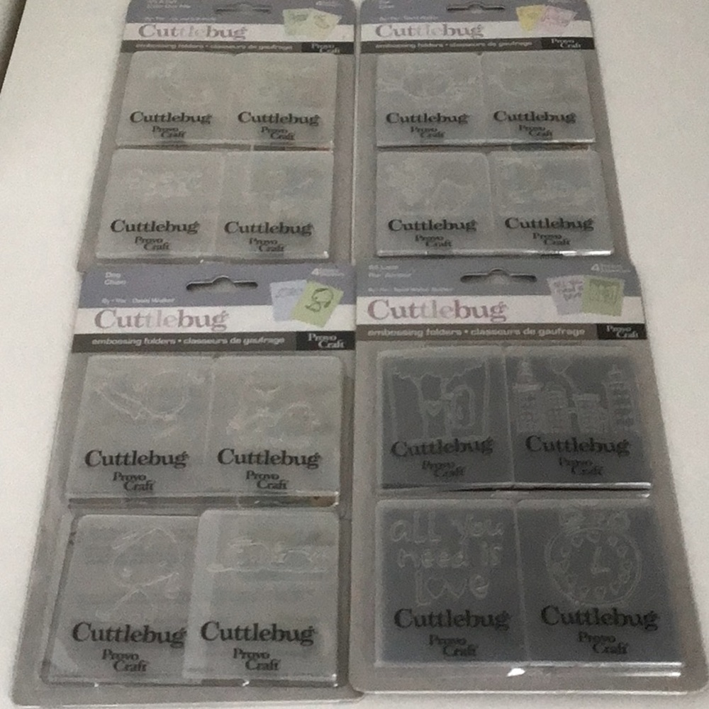 4 Sets Cuttlebug Embossing Folders Cat Dog Girl - Picture 1 of 9